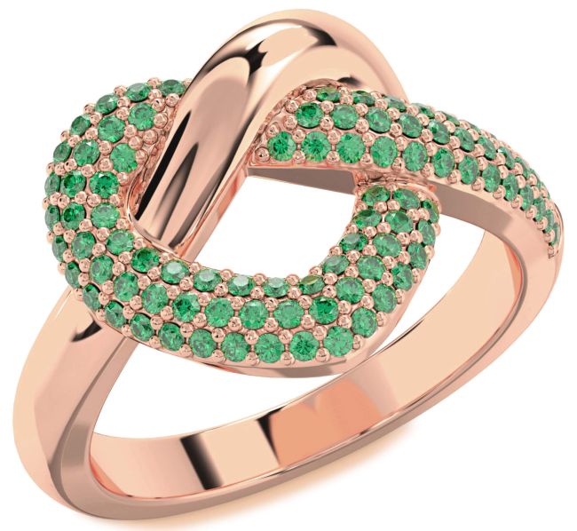 Emerald Rose Gold Heart Ring