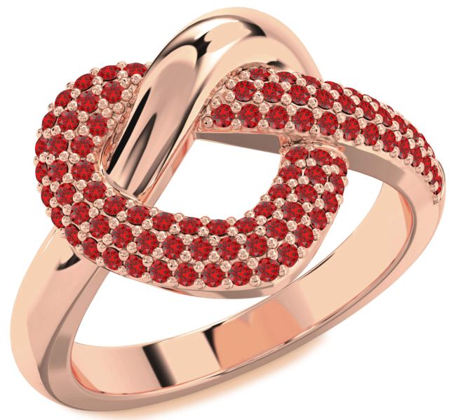 Ruby Rose Gold Heart Ring