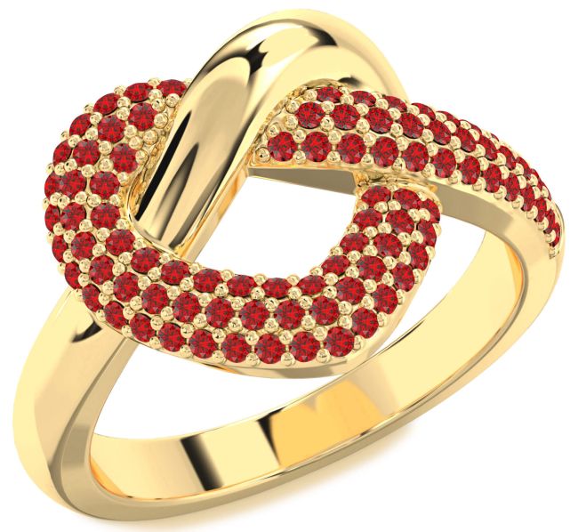 Ruby Gold Heart Ring