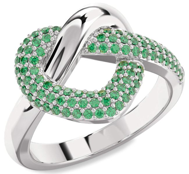 Emerald Platinum Heart Ring