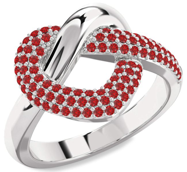 Ruby Platinum Heart Ring