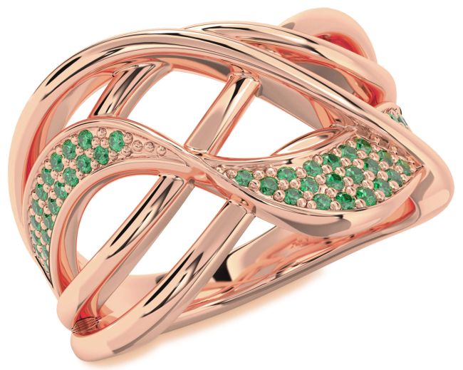 Emerald Rose Gold Infinity Ring
