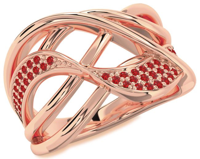 Ruby Rose Gold Silver Infinity Ring