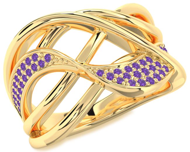 Amethyst Gold Infinity Ring