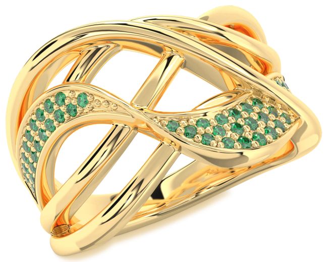 Emerald Gold Infinity Ring