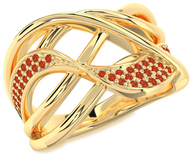Fire Opal Gold Infinity Ring
