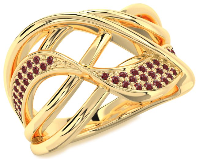 Garnet Gold Infinity Ring