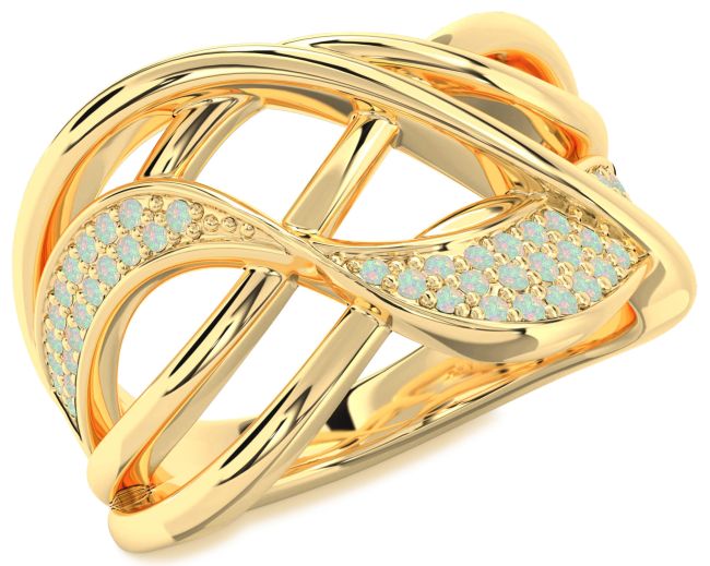 Opal Gold Infinity Ring