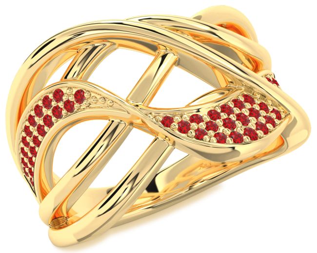 Ruby Gold Silver Infinity Ring