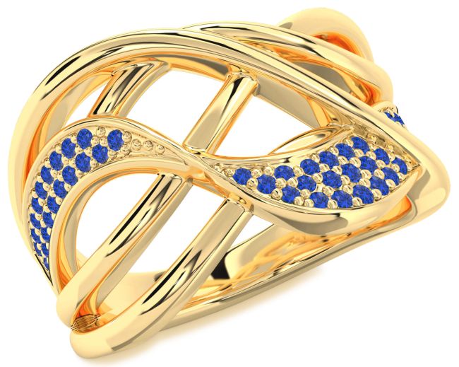 Blue Sapphire Gold Infinity Ring