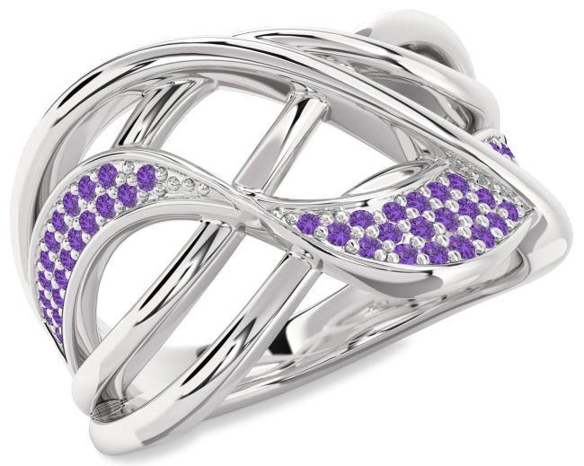 Amethyst Platinum Infinity Ring