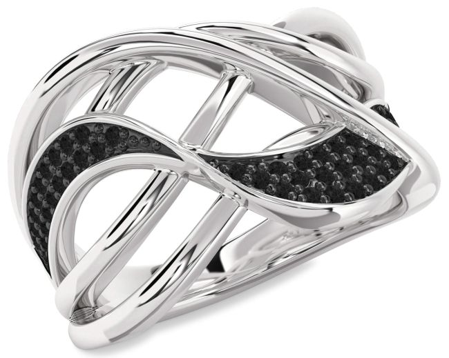 Black Diamond Platinum Infinity Ring