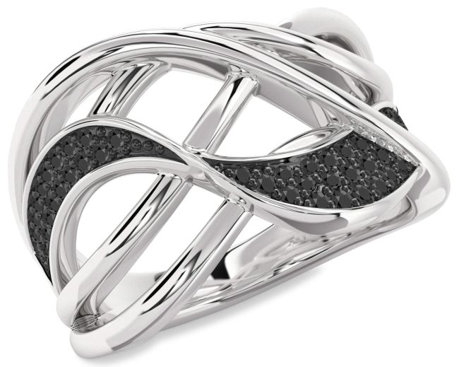 Black Onyx Platinum Infinity Ring