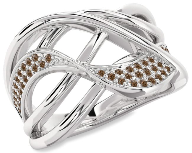 Chocolate Brown Diamond Platinum Infinity Ring