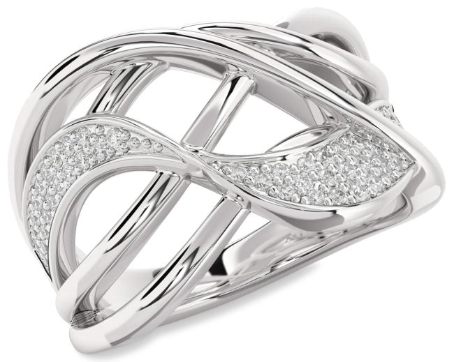 Diamond Silver Infinity Ring