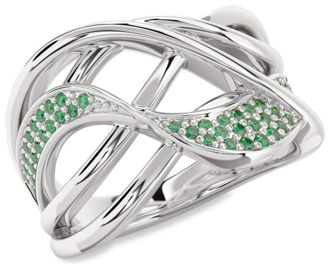 Emerald Platinum Infinity Ring