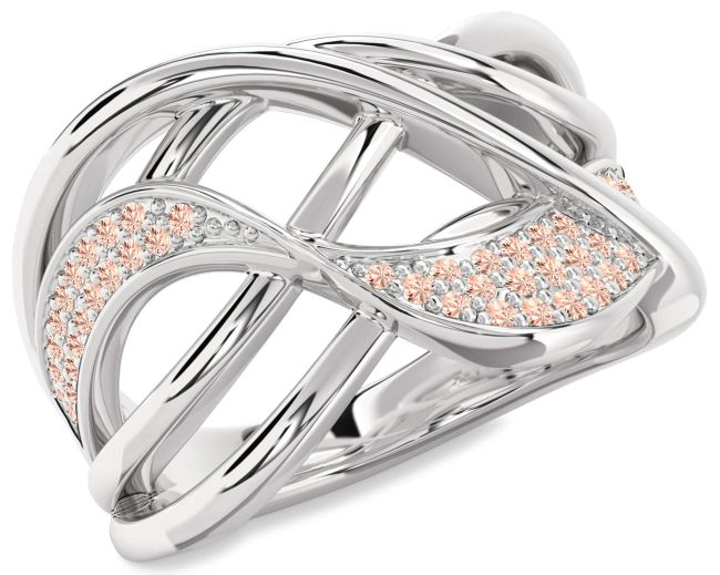 Morganite Platinum Infinity Ring