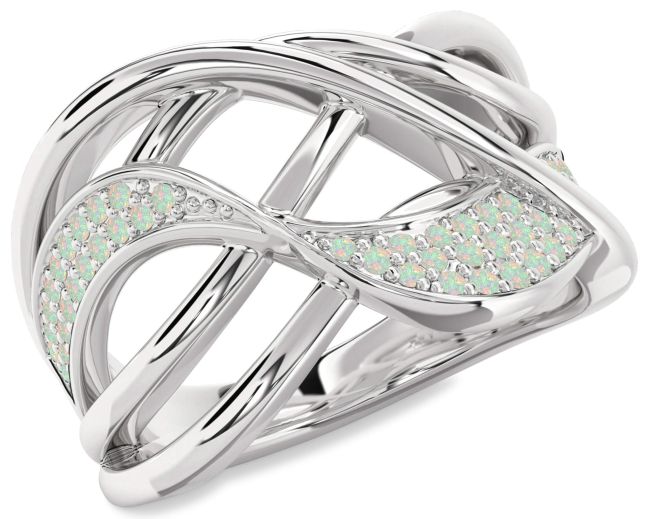 Opal Platinum Infinity Ring