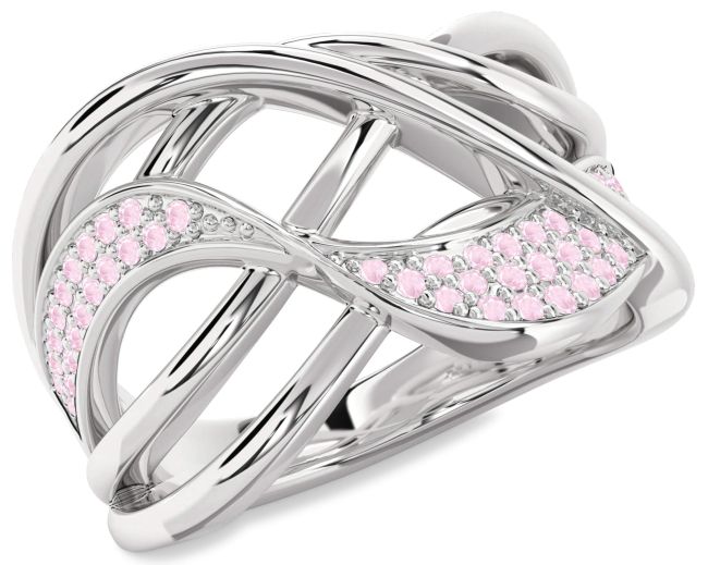 Rose Quartz Platinum Infinity Ring