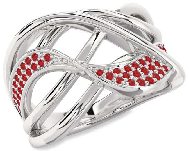 Ruby Silver Infinity Ring
