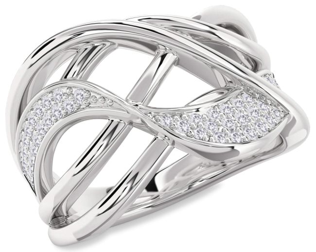 Salt & Pepper Diamond Platinum Infinity Ring