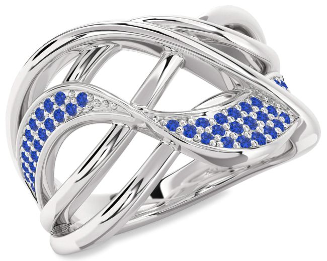Blue Sapphire Silver Infinity Ring