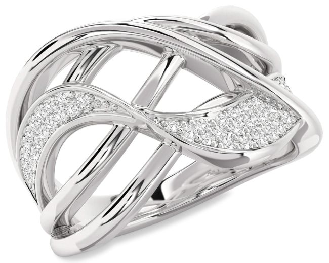 White Sapphire Platinum Infinity Ring