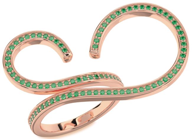 Emerald Rose Gold Infinity Ring