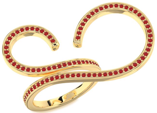 Ruby Gold Silver Infinity Ring