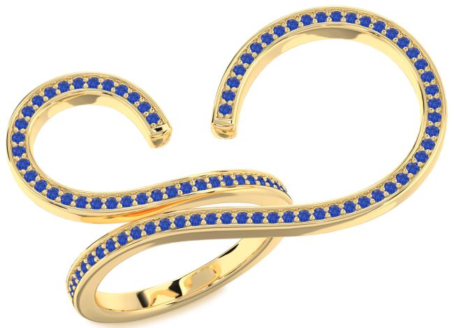 Blue Sapphire Gold Infinity Ring