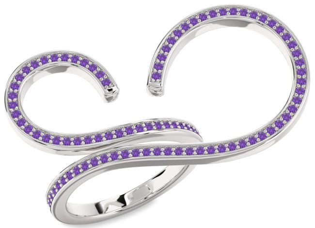 Amethyst Platinum Infinity Ring