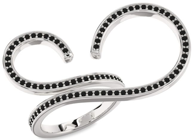 Black Diamond Platinum Infinity Ring
