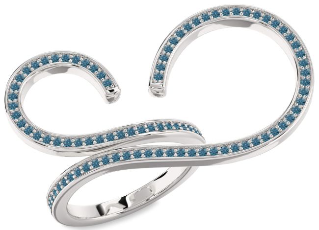 Blue Diamond Platinum Infinity Ring