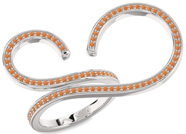 Citrine Platinum Infinity Ring