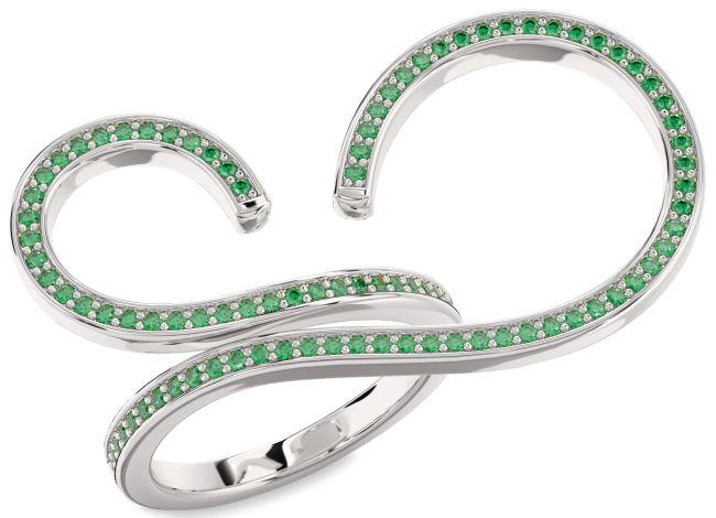 Emerald Platinum Infinity Ring
