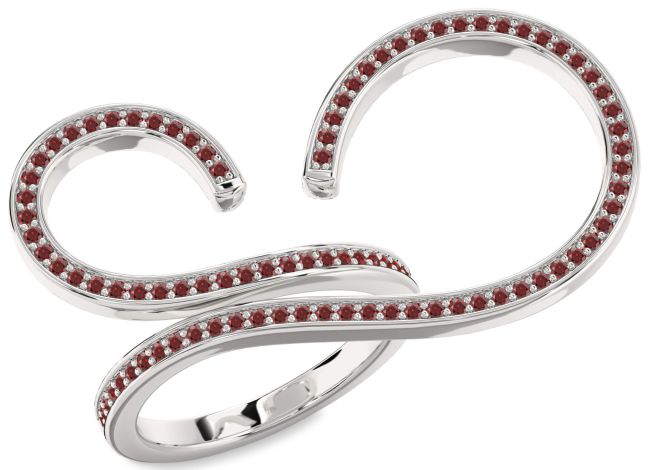 Garnet Platinum Infinity Ring