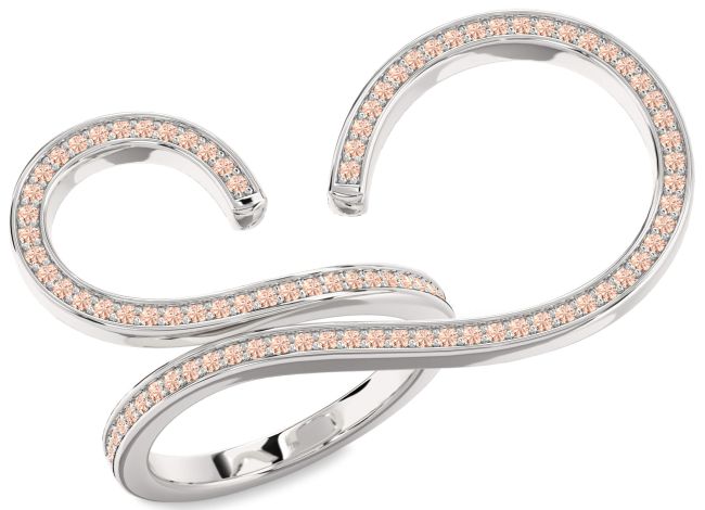 Morganite Platinum Infinity Ring
