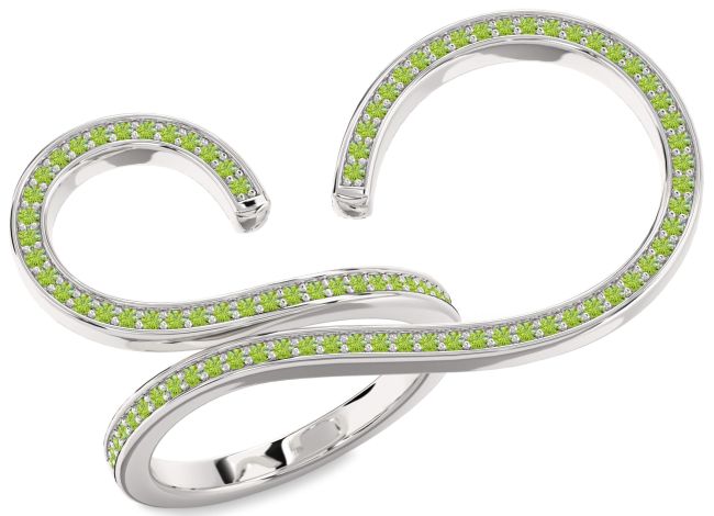 Peridot Platinum Infinity Ring