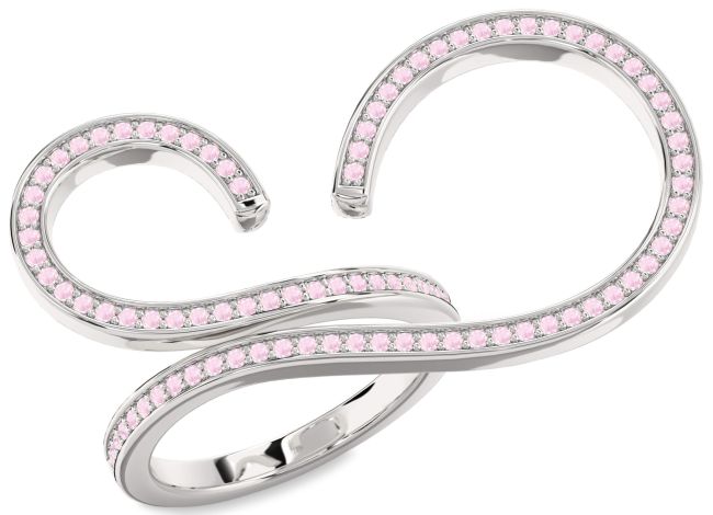 Rose Quartz Platinum Infinity Ring