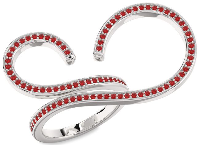Ruby Silver Infinity Ring