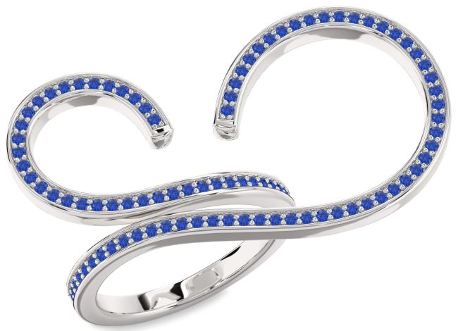 Blue Sapphire Silver Infinity Ring