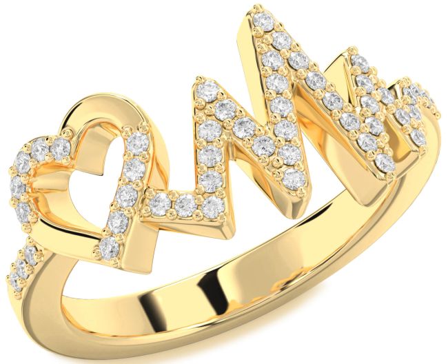 Diamond Gold Heart Ring