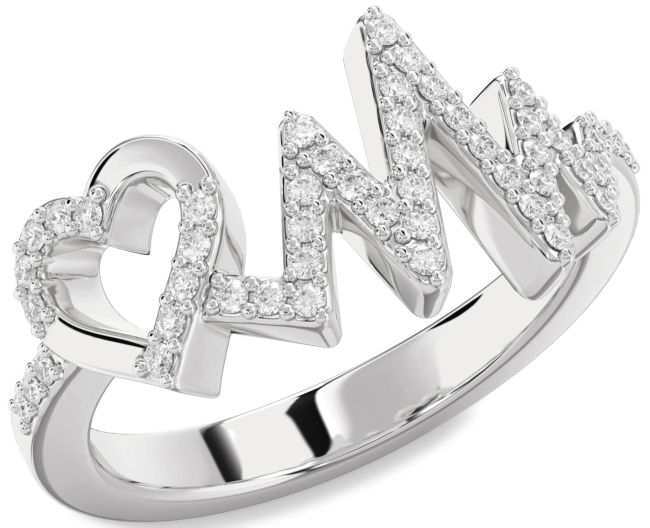 Lab Diamond Platinum Heart Ring