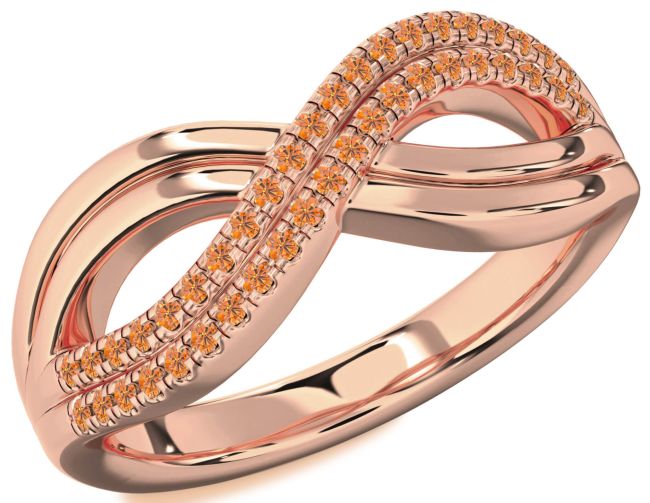 Citrine Rose Gold Infinity Round Ring