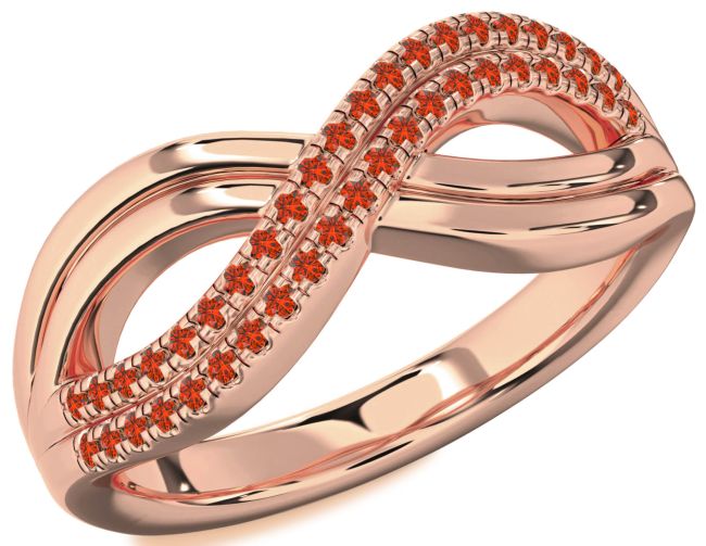 Fire Opal Rose Gold Infinity Round Ring