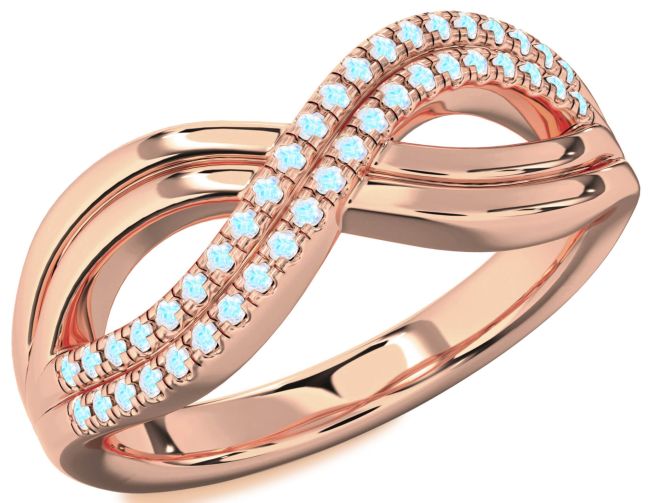 Moonstone Rose Gold Infinity Round Ring
