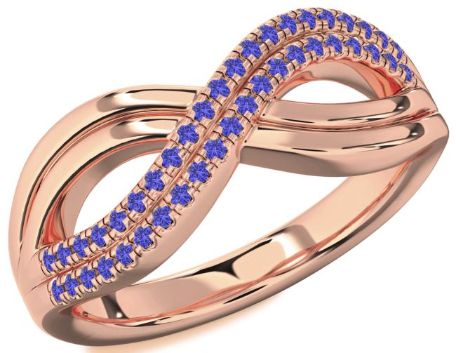 Tanzanite Rose Gold Infinity Round Ring