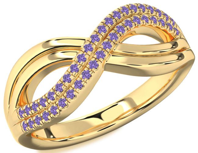 Alexandrite Gold Infinity Round Ring