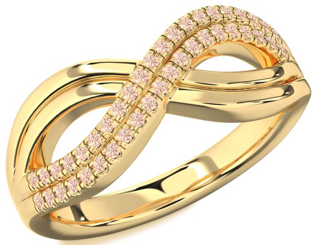 Morganite Gold Infinity Round Ring