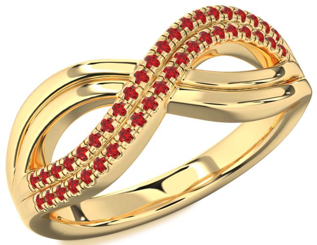 Ruby Gold Silver Infinity Round Ring